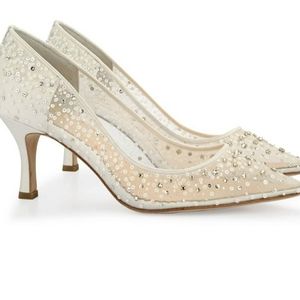 Bella belle Evelyn Ivory sequin studded heels